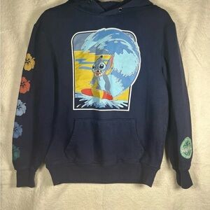 Navy Stitch Surf Graphic Hoodie